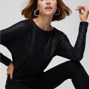 Metallic Snake Print Dolman Top Size L